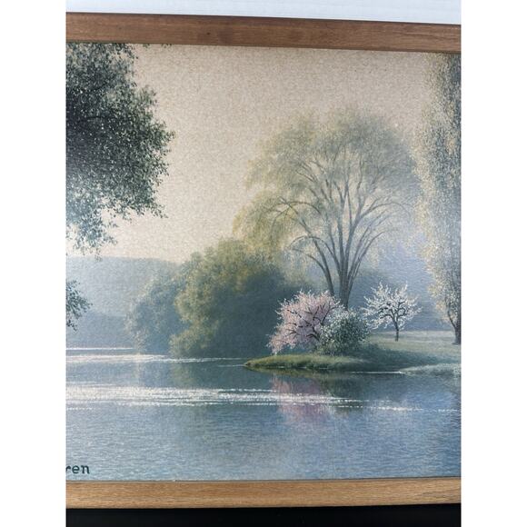 Vintage Landscape by Paul Detlefsen Mid Century Americana Print 18" X 14"(Frame) - Picture 3 of 8